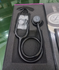 An unbox Littmann Classic III Full Black Stethoscope