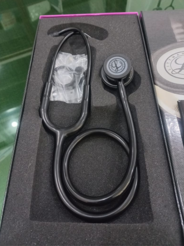 An unbox Littmann Classic III Full Black Stethoscope