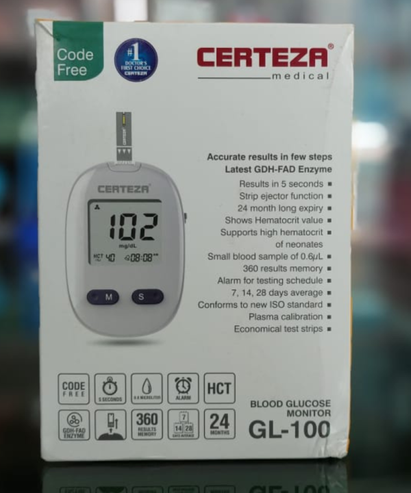 Certeza Blood Glucose Monitor - GL 100