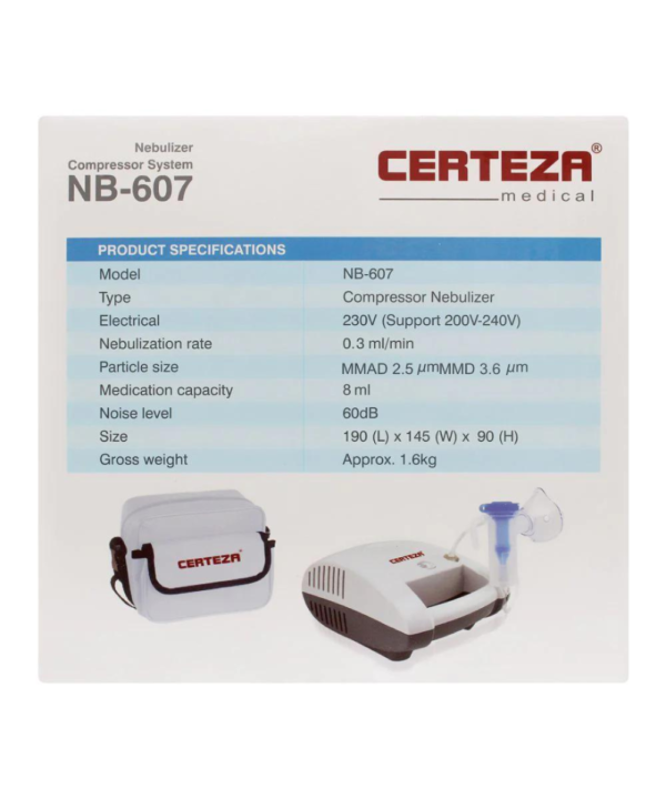 Specifications of certeza nebulizer NB-607