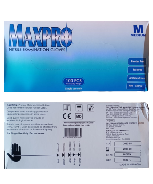 Maxpro Nitrile Examination Gloves - Powder Free