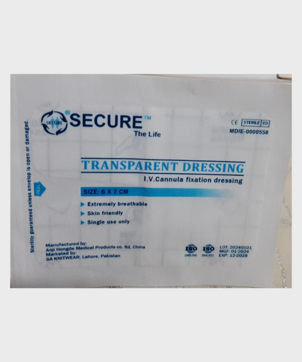 Transparent I.V. Cannula Fixation Dressing